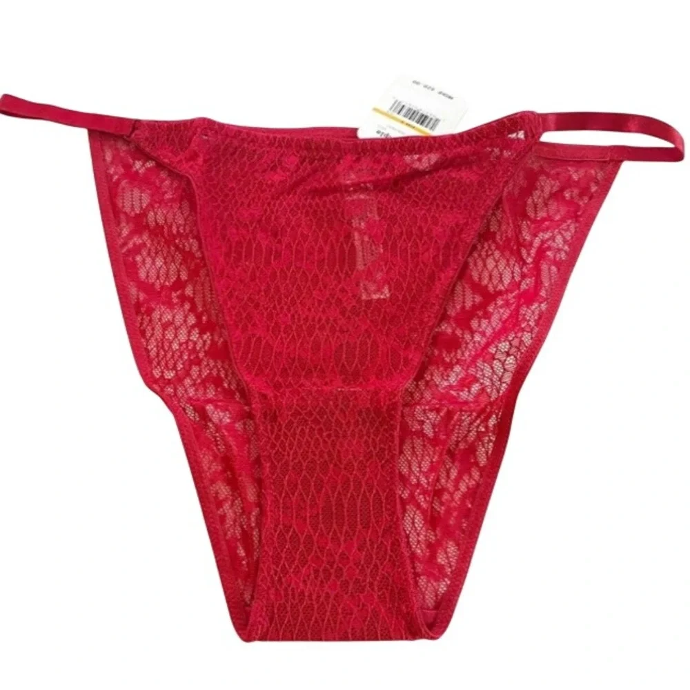 Free People Tameeka High Waist Lace Undie Berry Electric Red XS NEW